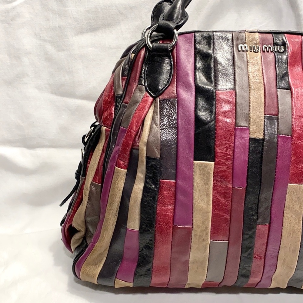 MIU MIU Amarena Nappa Patch Leather Satchel Bag - Picture 4 of 17
